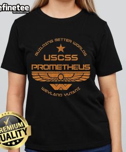 Official USCSS Prometheus Ladies Tee featuring a stylish design for fans of the sci-fi film franchise.