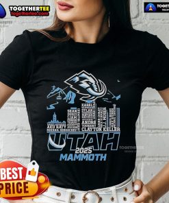 Alt Text: Official Utah Mammoth 2025 Skyline Logo Ladies Tee featuring a stylish design for fans and supporters.