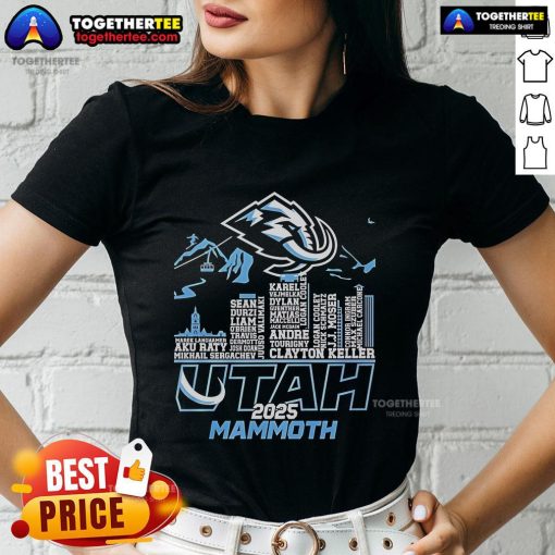Alt Text: Official Utah Mammoth 2025 Skyline Logo Ladies Tee featuring a stylish design for fans and supporters.