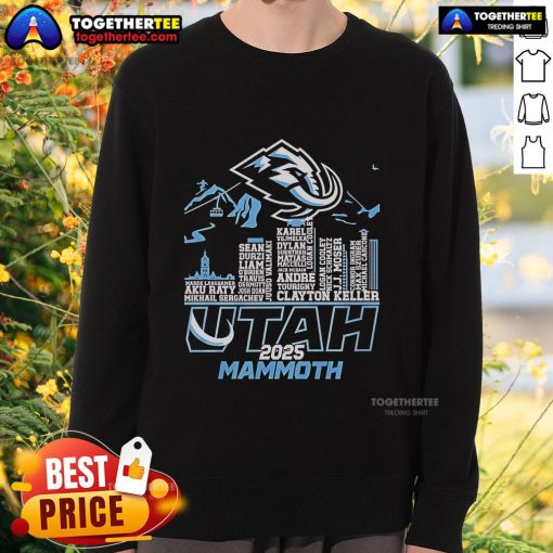 Official Utah Mammoth 2025 Skyline Logo Sweatshirt featuring a stylish design and vibrant colors perfect for fans.