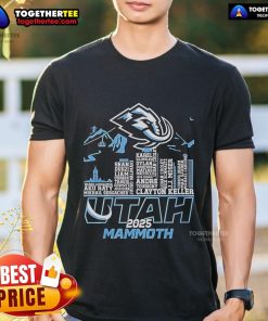 Official Utah Mammoth 2025 Names Skyline Logo T-Shirt featuring a stylish design and vibrant colors for fans.