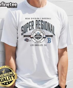 Official UTSA Roadrunners vs UCLA Bruins NCAA D1 Baseball Super Regional 2025 T-Shirt featuring team logos and vibrant design.