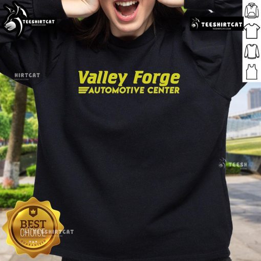 Official Valley Forge Automotive Center sweatshirt featuring logo and modern design, perfect for car enthusiasts.