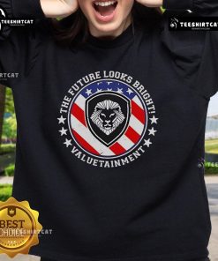 Alt Text: Official Valuetainment Team USA sweatshirt featuring the American flag design, perfect for patriotic fans and supporters.