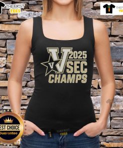 Vanderbilt Baseball 2025 SEC Champions tank top featuring team colors and logo, perfect for fans celebrating victory.