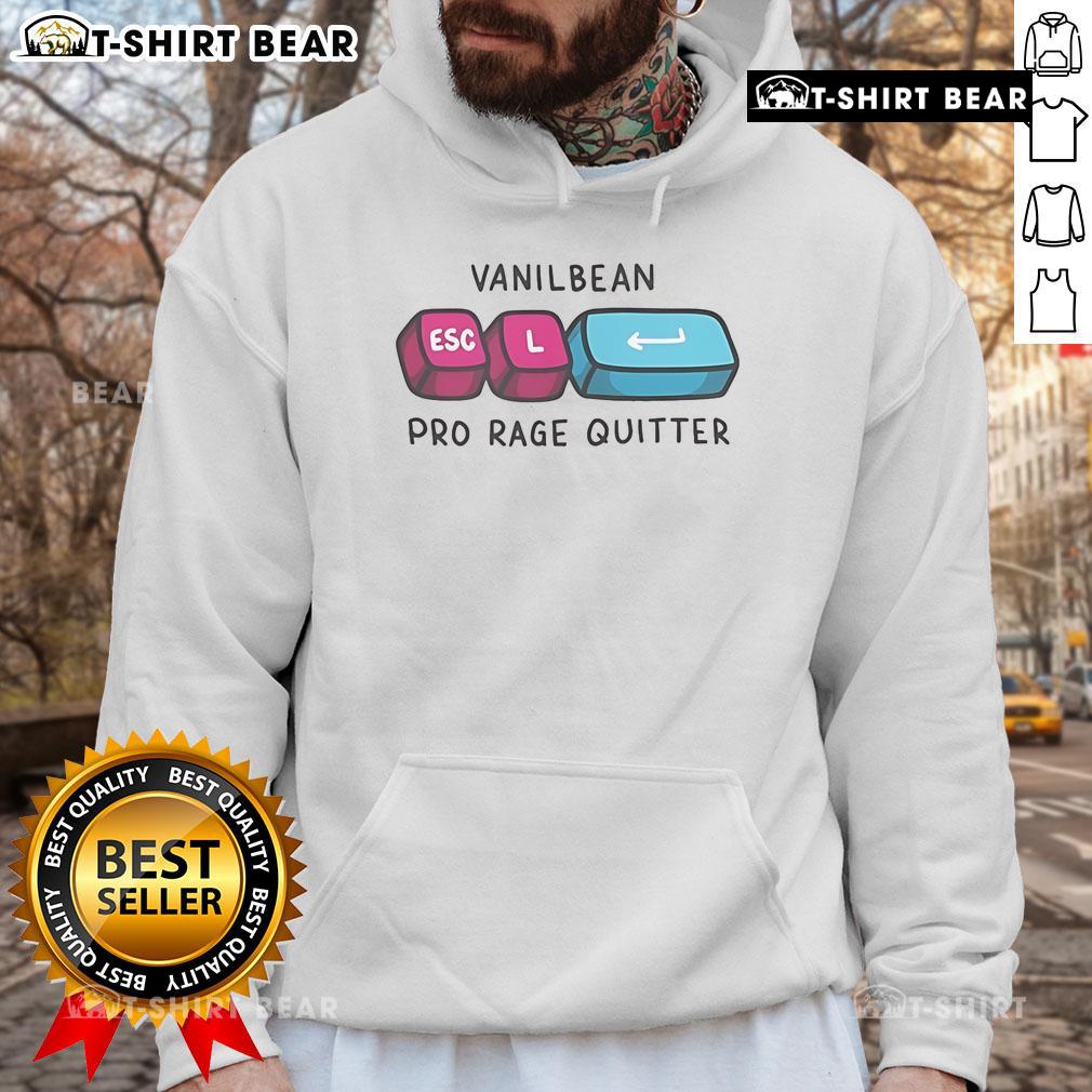 Official Vanilbean Pro Rage Quitter Esc Hoodie Official Vanilbean Pro Rage Quitter Esc Hoodie in black, featuring bold graphics and a comfortable fit for gamers.