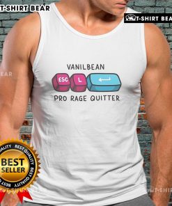 Official Vanilbean Pro Rage Quitter Esc Tank Top featuring bold graphic design, perfect for gaming enthusiasts and casual wear.