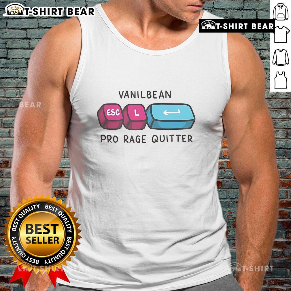 Official Vanilbean Pro Rage Quitter Esc Tank Top Official Vanilbean Pro Rage Quitter Esc Tank Top featuring bold graphic design, perfect for gaming enthusiasts and casual wear.
