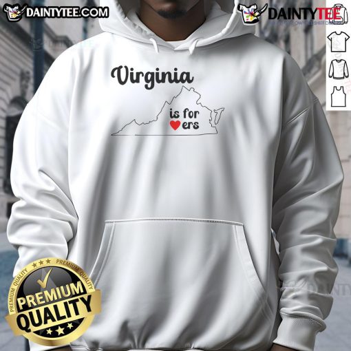 Official Virginia is for Lovers map hoodie featuring a vibrant design celebrating Virginia's iconic love symbol.
