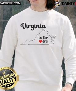 Alt Text: Official Virginia is for Lovers map sweatshirt showcasing a colorful map design perfect for travel enthusiasts.
