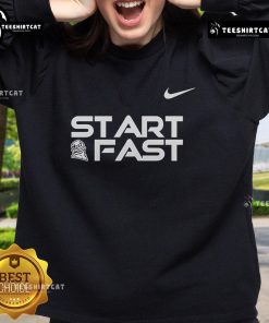Official Virginia Tech Start Fast sweatshirt in maroon, featuring the VT logo, perfect for fans and students.