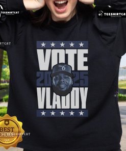 Official Vladimir Guerrero Jr. 2025 Vote Sweatshirt featuring bold graphics and a stylish design for baseball fans.