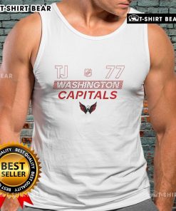 Official Washington Capitals Thank You T.J. Oshie tank top featuring team colors and player graphic for fans.