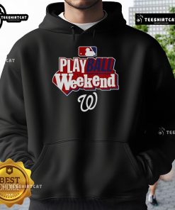 Official Washington Nationals Play Ball Weekend Hoodie featuring team logo and vibrant colors for fans.