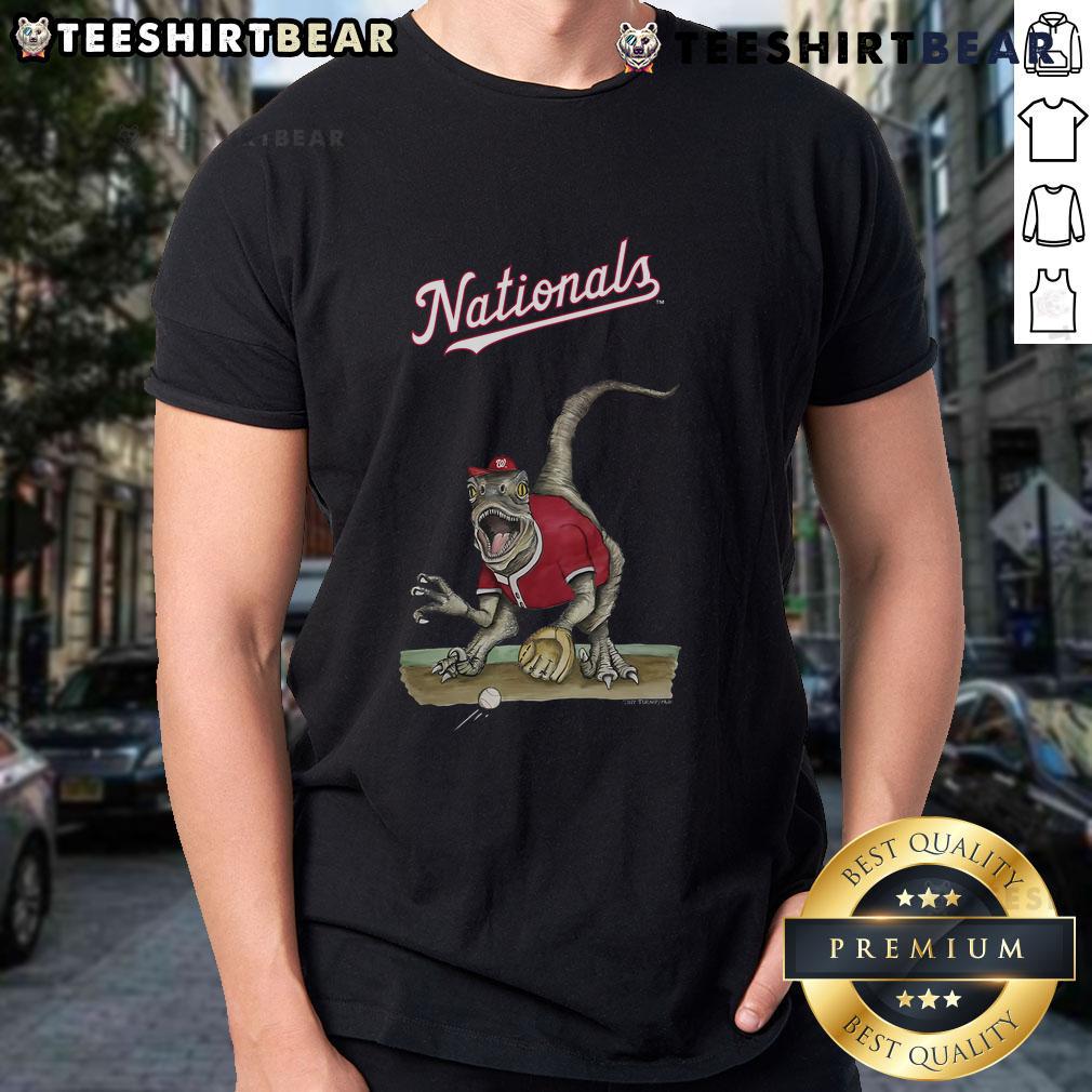 Official Washington Nationals Tiny Turnip Velociraptor T Shirt Official Washington Nationals Tiny Turnip Velociraptor T-Shirt featuring a fun dinosaur graphic for young fans.