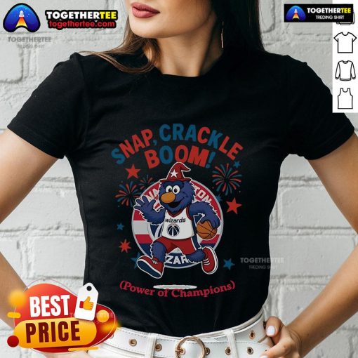 Official Washington Wizards Snap Crackle Boom Independence Day Ladies Tee featuring vibrant team colors and logo.