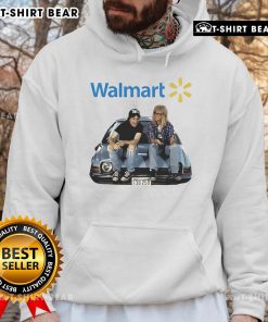 Alt Text: Official Waynes World Walmart Logo Hoodie featuring iconic design, perfect for fans of the classic comedy film.