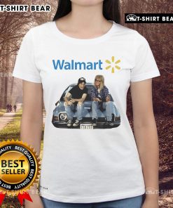 Official Waynes World Walmart Logo Ladies Tee featuring a trendy design for fans of the iconic movie, perfect for casual wear.