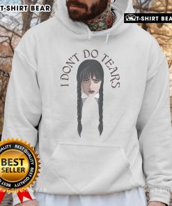Official Wednesday I Dont Do Tears Hoodie in black featuring a stylish graphic design, perfect for fans of the series.