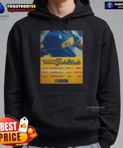 Official West Virginia Mountaineers vs LSU NCAA Super Regionals Schedule Hoodie featuring team logos and game dates.