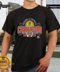 Official West Wilkes Blackhawks 2025 NCHSAA Women's 2A Softball State Champions T-Shirt featuring team logo and winning design.