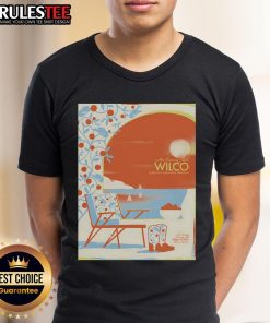 Alt Text: Official Wilco Valencia Es Marina Norte June 29 2025 poster t-shirt featuring vibrant graphics and concert details.