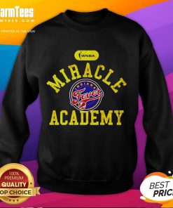 Official WNBA Miracle Academy Indiana Fever logo sweatshirt featuring vibrant team colors and stylish design.
