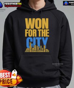 Official Won for the City Oklahoma City Thunder fans hoodie in vibrant blue, showcasing team spirit and style.