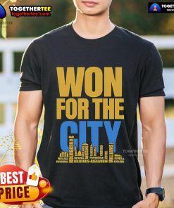 Official Won For The City Oklahoma City Thunder Fans T-Shirt featuring bold team colors and logo, perfect for game day.