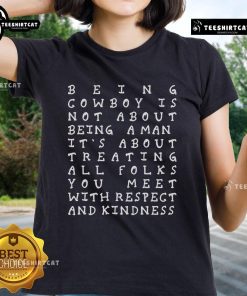 Yall Means All 2025 ladies' tee featuring a cowboy design, celebrating inclusivity and western culture. Perfect for fans!