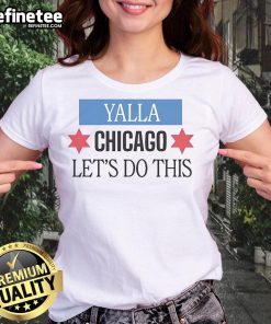 Yalla Chicago official ladies tee featuring vibrant design, perfect for casual wear and showing Chicago pride.