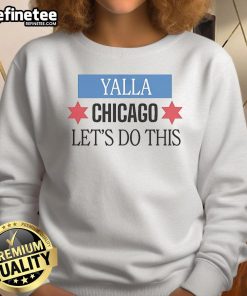 Alt Text: Official Yalla Chicago sweatshirt featuring bold lettering and a cozy design, perfect for casual wear and events.
