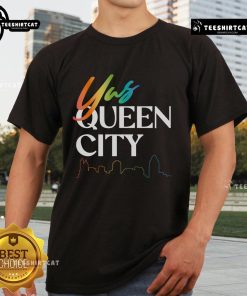 Official Yas Queen City T-Shirt featuring vibrant design and bold lettering, perfect for stylish fans.