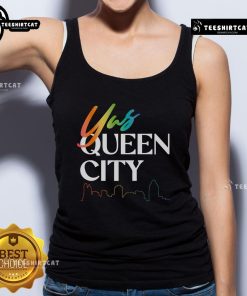 Official Yas Queen City Tank Top featuring a vibrant design, perfect for summer fashion and showcasing your pride.