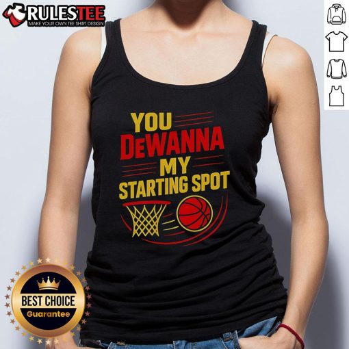 Official You DeWanna My Starting Spot basketball tank top in vibrant colors, perfect for sports enthusiasts and casual wear.