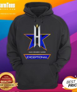 Zack Kennedy Harris wearing an exceptional logo hoodie, showcasing his professional wrestler brand style.