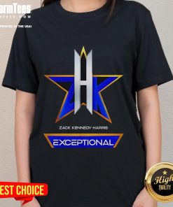 Alt Text: Official Zack Kennedy Harris professional wrestler logo on a stylish ladies tee, showcasing exceptional design.