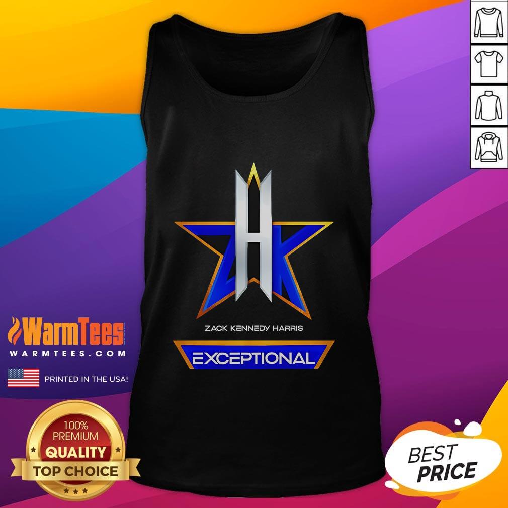 Official Zack Kennedy Harris Professional Wrestler Exceptional Logo Tank Top Alt Text: Zack Kennedy Harris wearing an exceptional logo tank top, showcasing his professional wrestler style and branding.