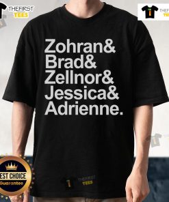 Official Zohran, Brad, Zellnor, Jessica, Adrienne T-Shirt featuring bold graphics and vibrant colors for supporters.