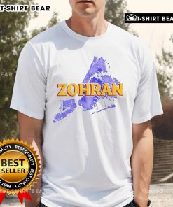 Official Zohran Mamdani Map for NYC T-Shirt featuring a vibrant map design of New York City with bold graphics.