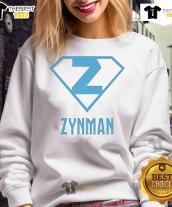 Official Zynman Superman sweatshirt featuring a bold superhero logo, perfect for fans and casual wear.