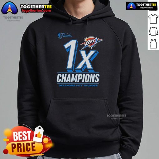 Oklahoma City Thunder 1X 2025 NBA Finals Champions Dunk Contest Hoodie showcasing team logo and vibrant design.