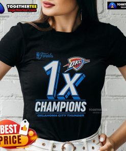 Oklahoma City Thunder 2025 NBA Finals Champions Dunk Contest Ladies Tee showcasing team pride and style.