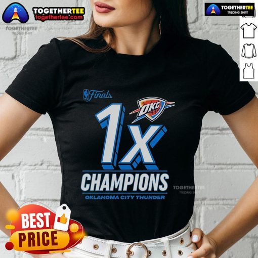 Oklahoma City Thunder 2025 NBA Finals Champions Dunk Contest Ladies Tee showcasing team pride and style.