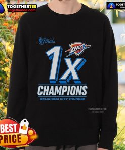 Oklahoma City Thunder 2025 NBA Finals Champions Dunk Contest Sweatshirt showcasing team pride and sporty design.