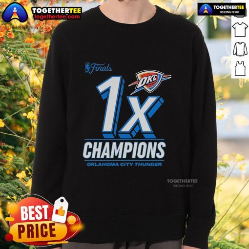 Oklahoma City Thunder 2025 NBA Finals Champions Dunk Contest Sweatshirt showcasing team pride and sporty design.
