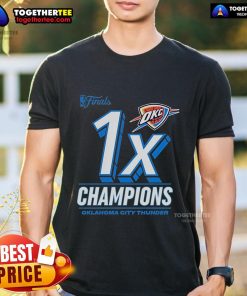 Oklahoma City Thunder 2025 NBA Finals Champions Dunk Contest T-Shirt featuring bold team graphics and vibrant colors.
