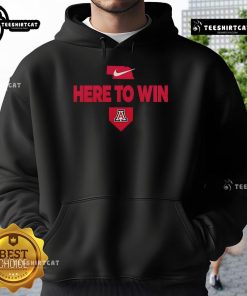 Original 2025 Here to Win Arizona baseball hoodie featuring a stylish design for fans and athletes alike.
