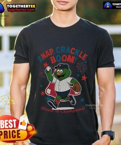 Original Boston Red Sox Snap Crackle Boom Independence Day T-Shirt featuring vibrant graphics and patriotic colors.