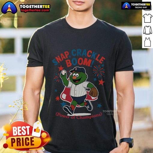Original Boston Red Sox Snap Crackle Boom Independence Day T-Shirt featuring vibrant graphics and patriotic colors.
